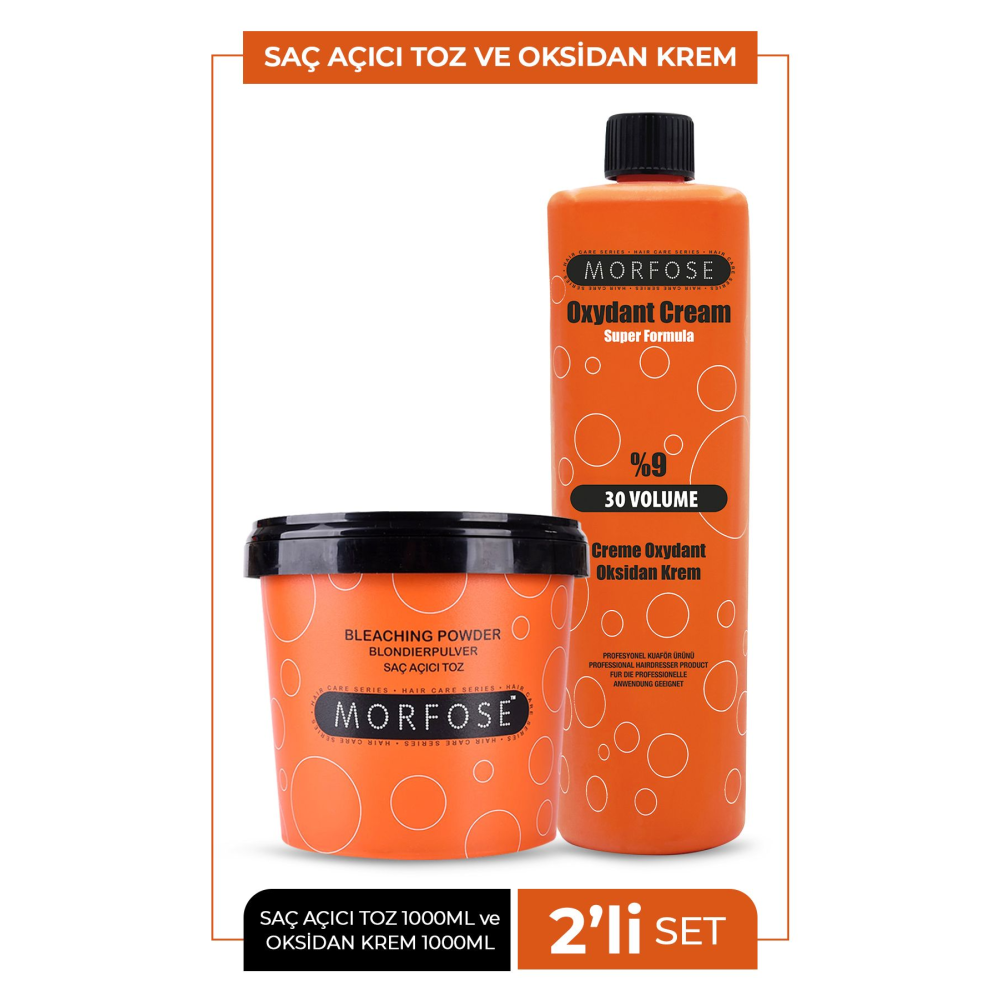 Mavi Toz Saç Açıcı Oryal 1000 Gr Ve 30 Volume Oksidan 1000 Ml