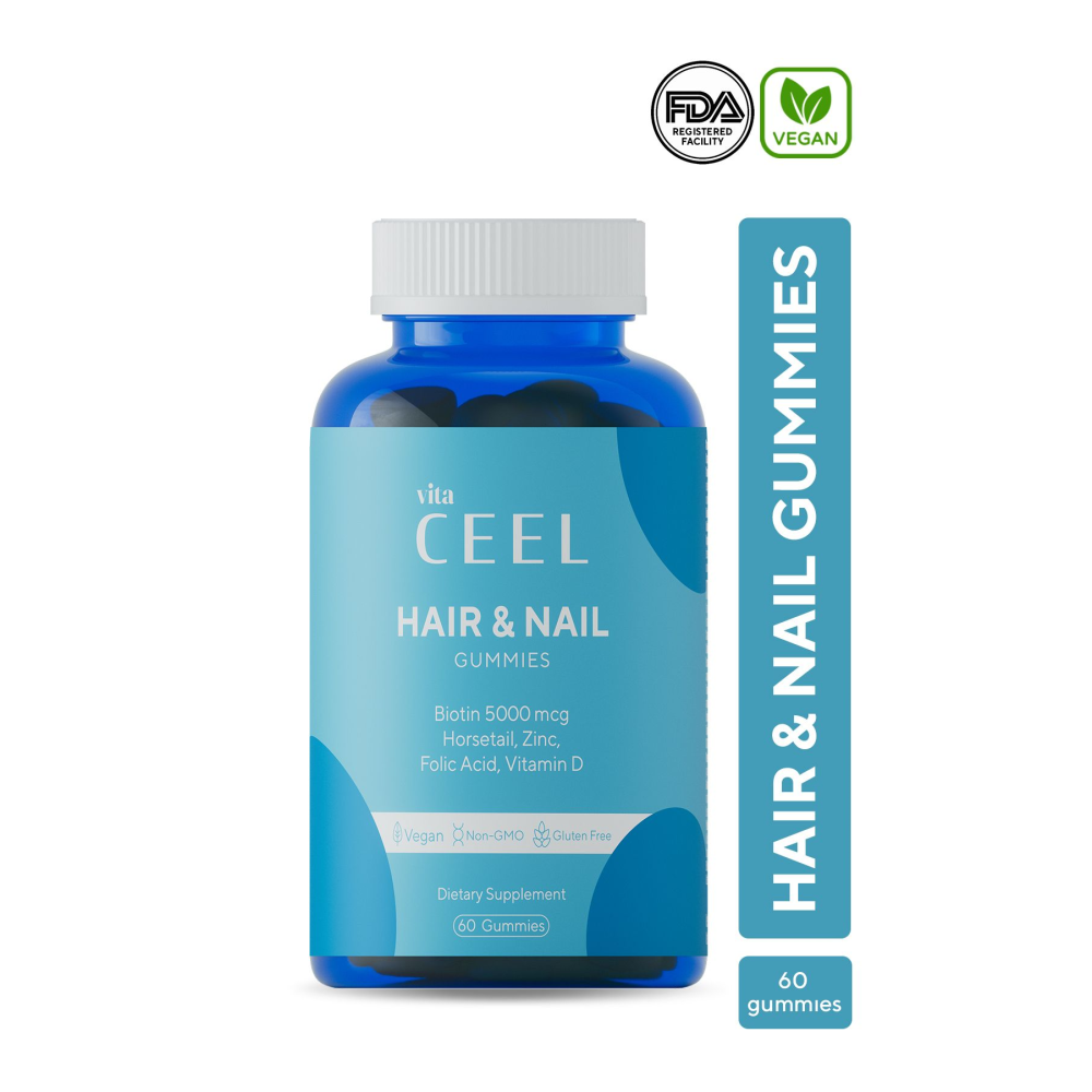Saç Tırnak Vitamini Çiğnenebilir Vegan Gummy Biotin 5000, Vitamin D, Çinko, Folik Asit, At Kuyruğu