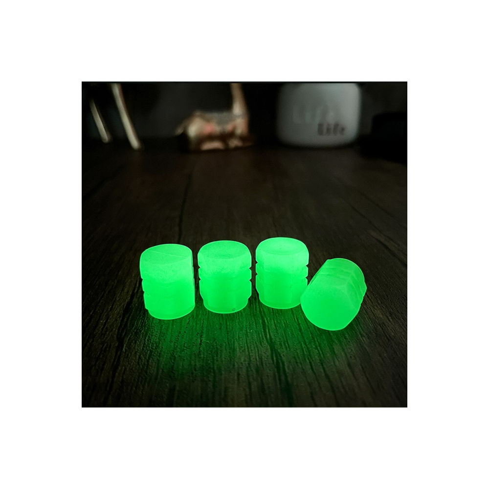 Fosforlu Floresan Led Yeşil Pilsiz Araba Motorsiklet Lastik Sibop Kapaği (2 Adet)