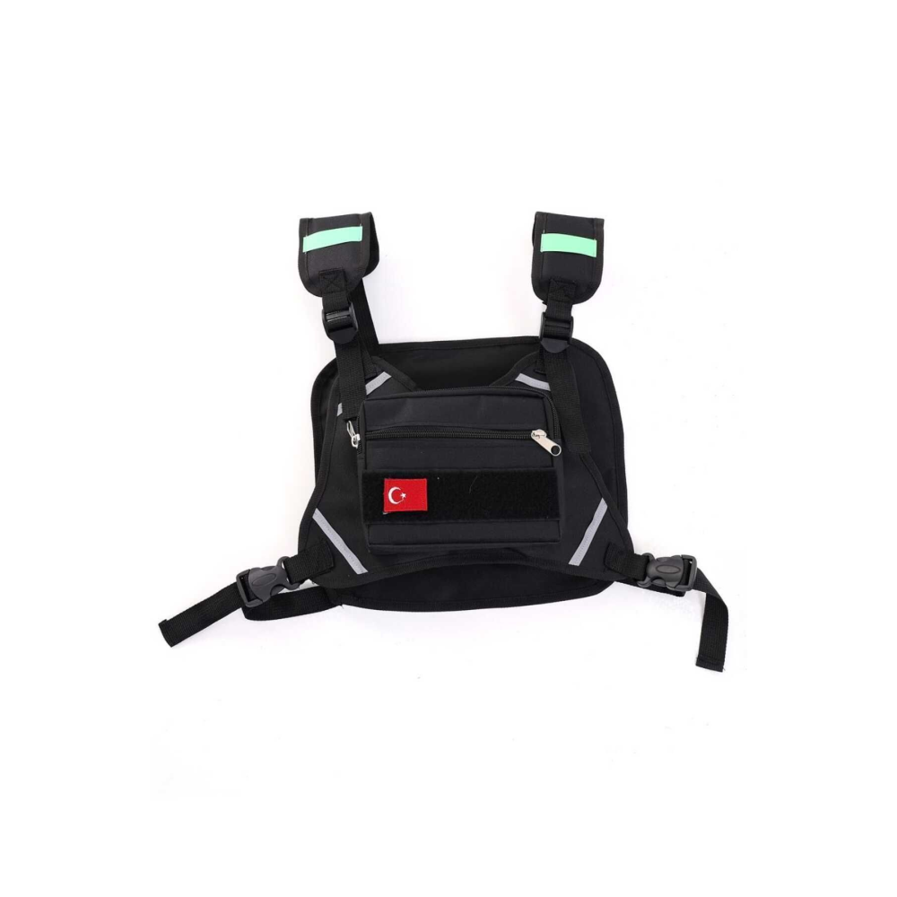 Motosiklet Reflektörlü Gece Görüş Yelek Ve Motosiklet Göğüs Çantası Yeni NesiL (SU GEÇİRMEZ)