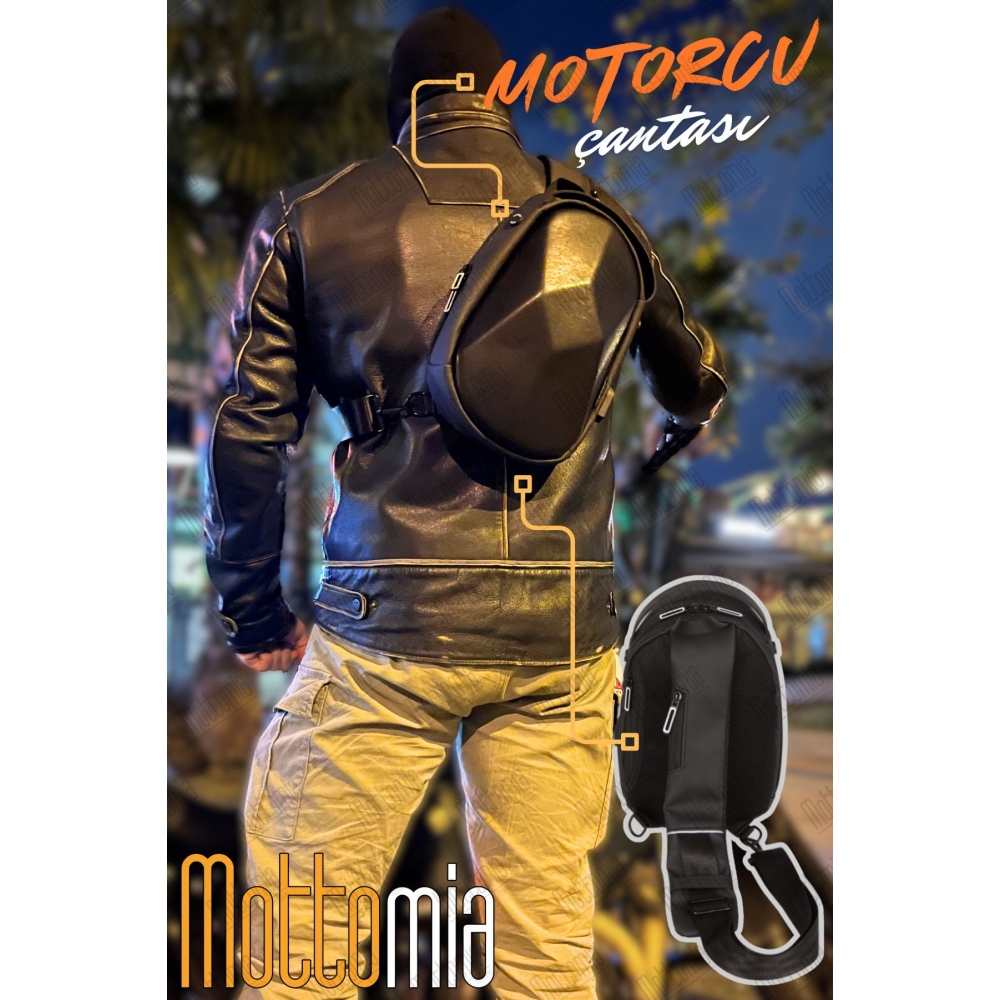 Su Geçirmez Sert Kabuklu Premium Çapraz Askılı Usb Girişli Motorcu ve Bisiklet Çantası