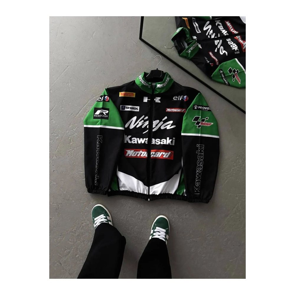 Ninja Kawasaki Motorcu Yağmurluk Rüzgarlık İnce Ceket