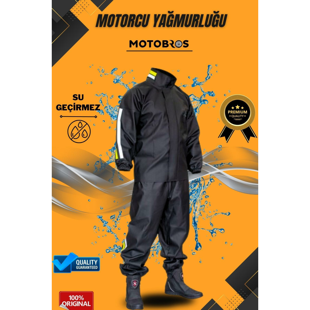 Reflektörlü Özel Kesim 0,45 mm Kalın Yağmurluk Takım Su Geçirmez Pvc Çadır Kumaşı Motor Ekstra Kalın