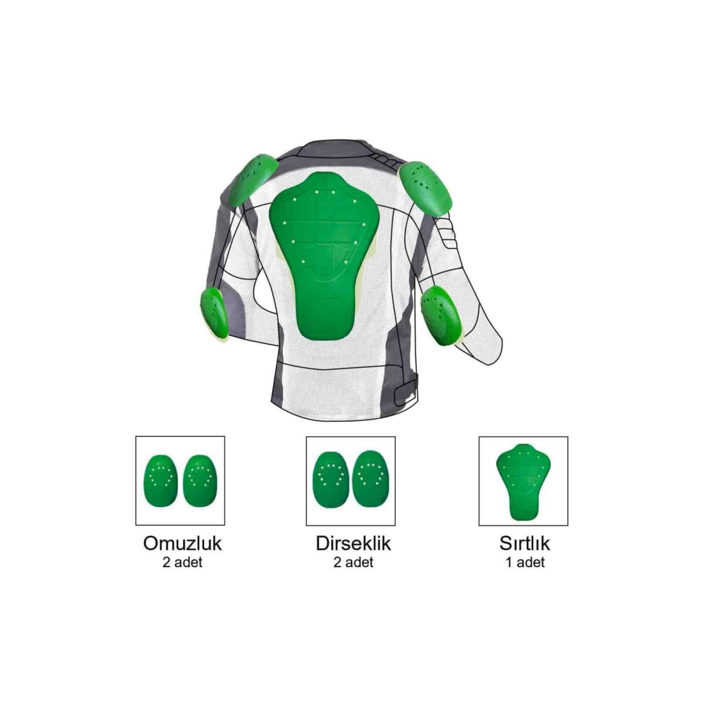 Motorsiklet Vücut Koruma Seti, Üst Kısım Için Koruma Set, Darbe Emici, Lvl-1 Set
