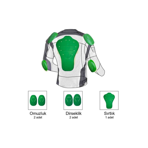 Motorsiklet Vücut Koruma Seti, Üst Kısım Için Koruma Set, Darbe Emici, Lvl-1 Set