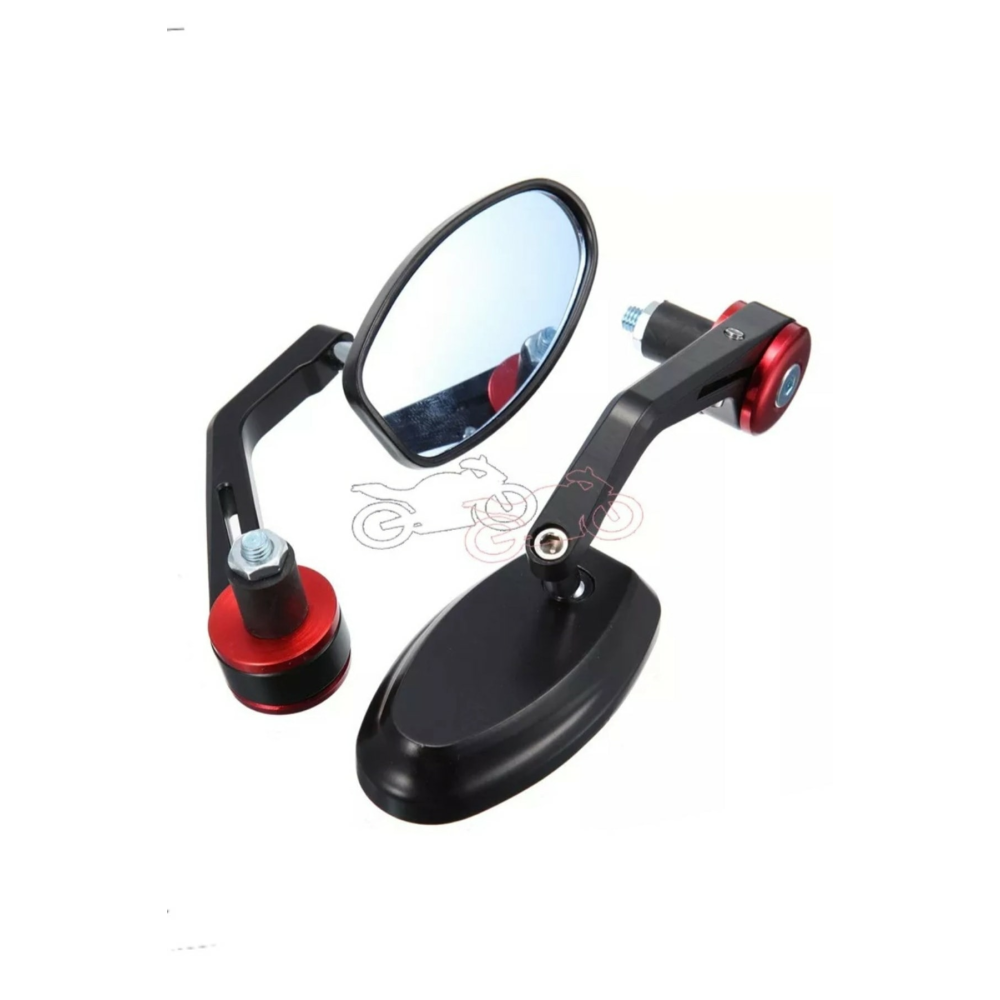 Motorsiklet Gidon Sonu Aynasi Kirmizi