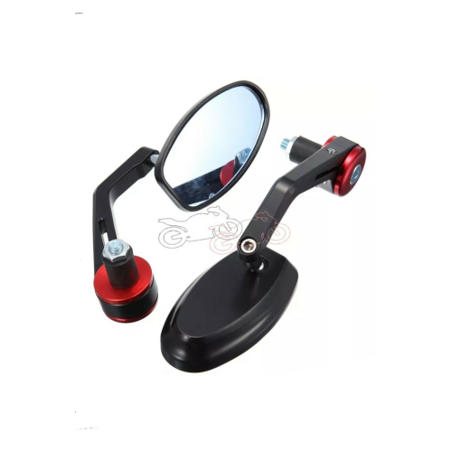 Motorsiklet Gidon Sonu Aynasi Kirmizi