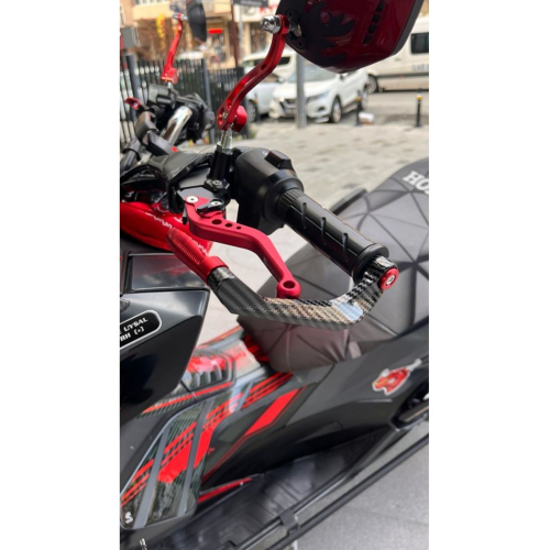 Honda pcx karbon desen manet koruma tüm modellere uyumludur kırmızı renk manet koruma