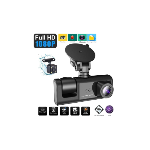 4k Yüksek Kalite 3 Kameralı Dash Kamera Döngü Kaydı Gece Görüş Araç Kamerası Araba