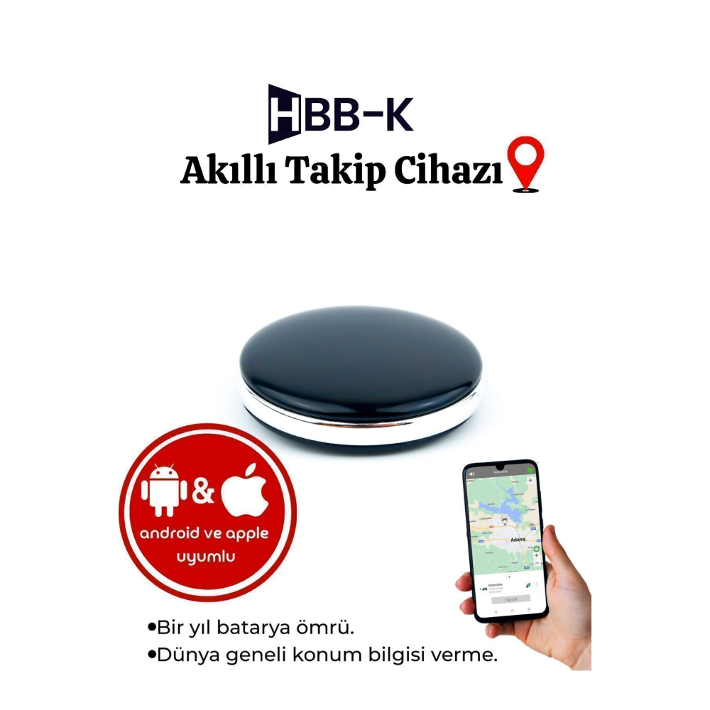 Hbb-k Ios & Android Uyumlu Airtag Akıllı Gps Takip Cihazı