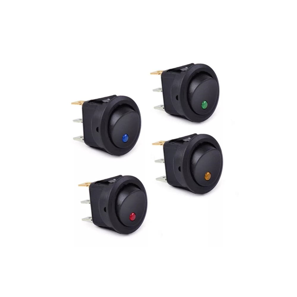 4 Adet 12v Nokta Işıklı 20mm Marin Anahtar