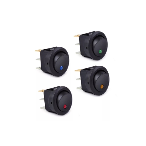 4 Adet 12v Nokta Işıklı 20mm Marin Anahtar