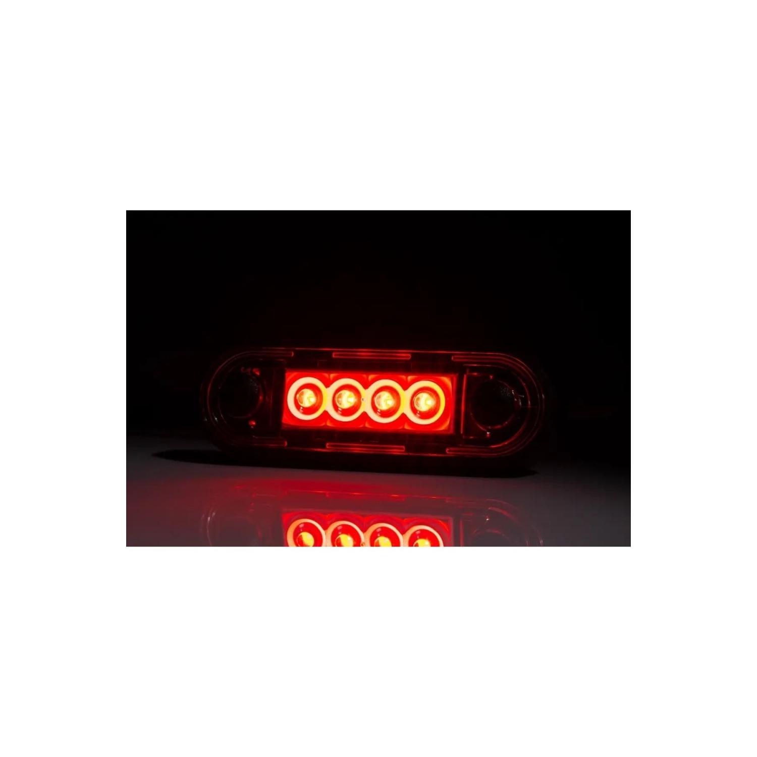 Orijinal Kırmızı 4 Ledli Parmak Lamba - 12v-36v - Kablolu - 85*28