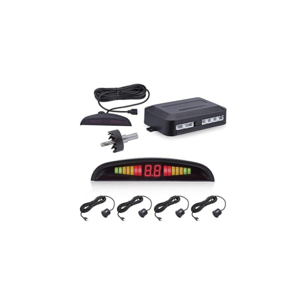 Dijital Ekranlı Araç Park Sensörü Ses Ikazlı 4 Sensörlü Siyah