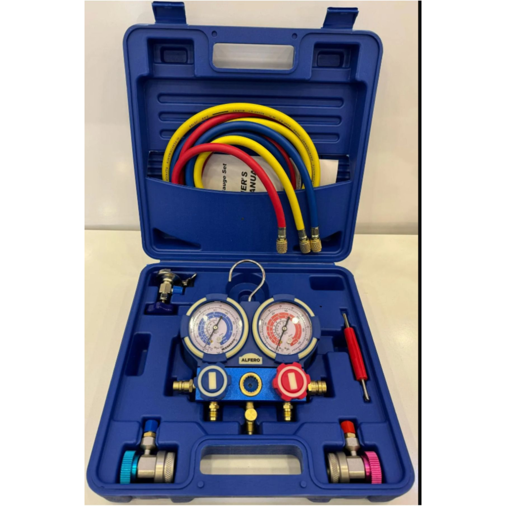 2'li Manifold Seti (ÇANTALI) - Otomotiv Için 1.5m Hortumlu R134 A R22 R404 A R410 A Gaz