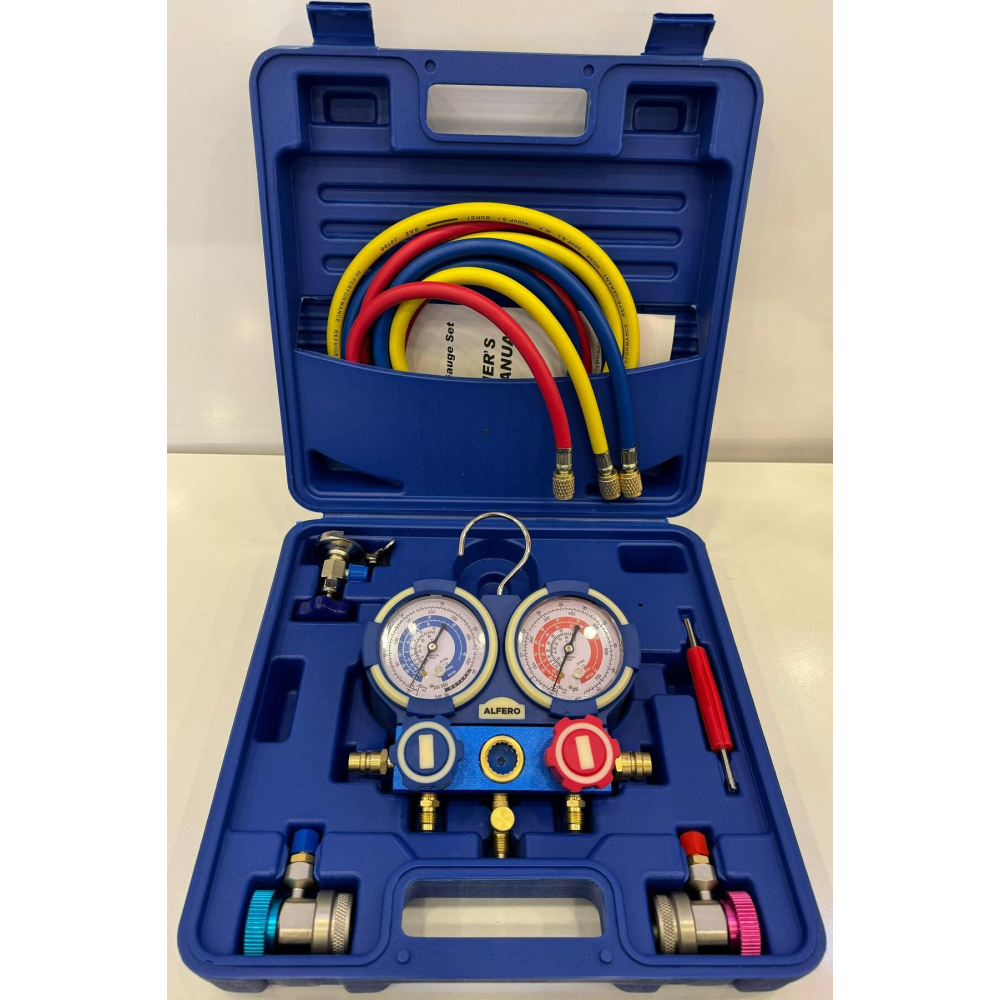 2 Valfli Manifold Gösterge Kiti 1.5m Hortumlu Çantalı R134 A R22 R404 A R410 A Gaz