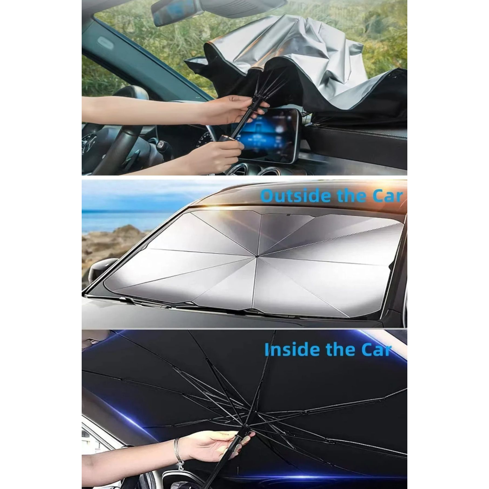 Tüm Araçlar Için Araba Ön Cam Güneşlik Katlanabilir Şemsiye Güneşlik Oto Ön Cam Güneşliği Gölgelik