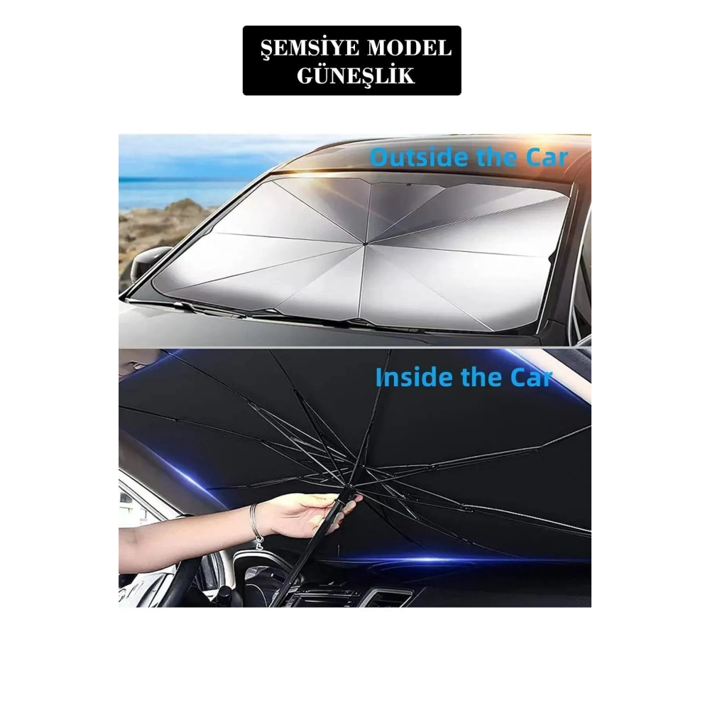 Tüm Araçlara Uygun Oto Güneşlik Oto Ön Cam Güneşliği Şemsiye Oto Güneşlik Gölgelik