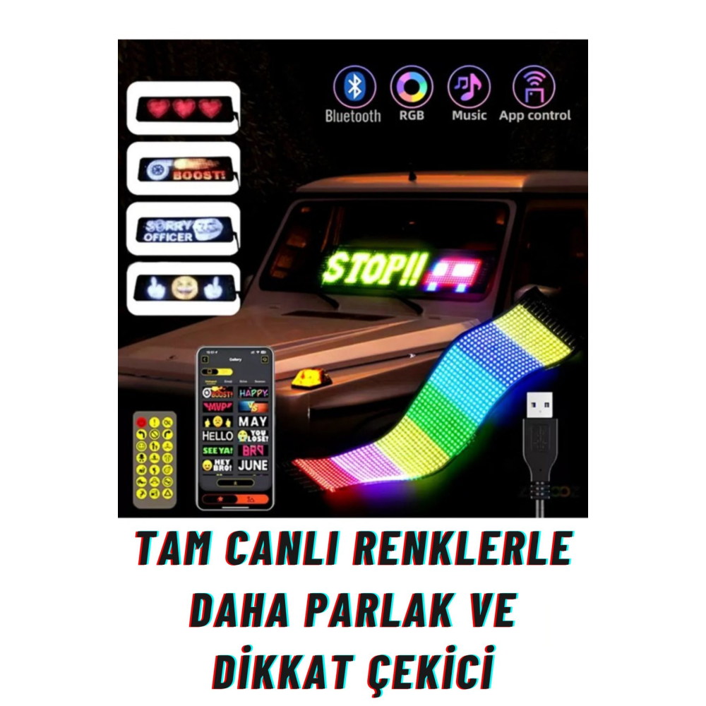 Esnek Katlanabilir Led Panel (60CM) - App Kontrollü & Cama Yapışır - 120x595mm