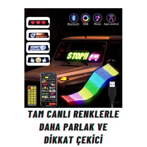 Esnek Katlanabilir Led Panel (60CM) - App Kontrollü & Cama Yapışır - 120x595mm