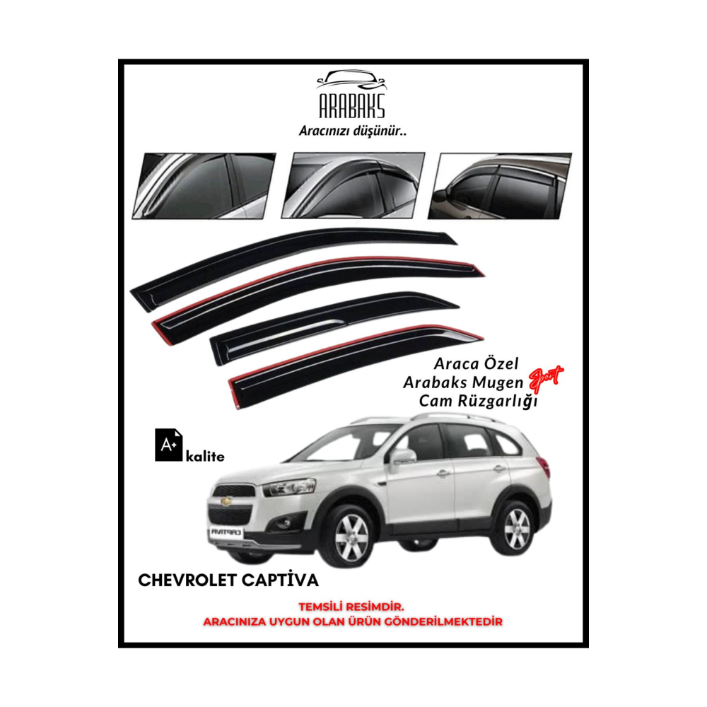 Chevrolet Captiva Cam Rüzgarlığı 4’lü Takım (MUGEN TİP, DAYANIKLI MALZEME, KOLAY MONTAJ)