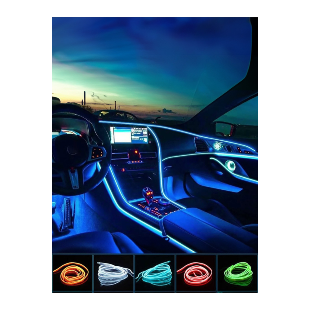 Araç Içi Neon Ledi Ip Led Torpido Ledi 2 Metre Neon Led Mavi
