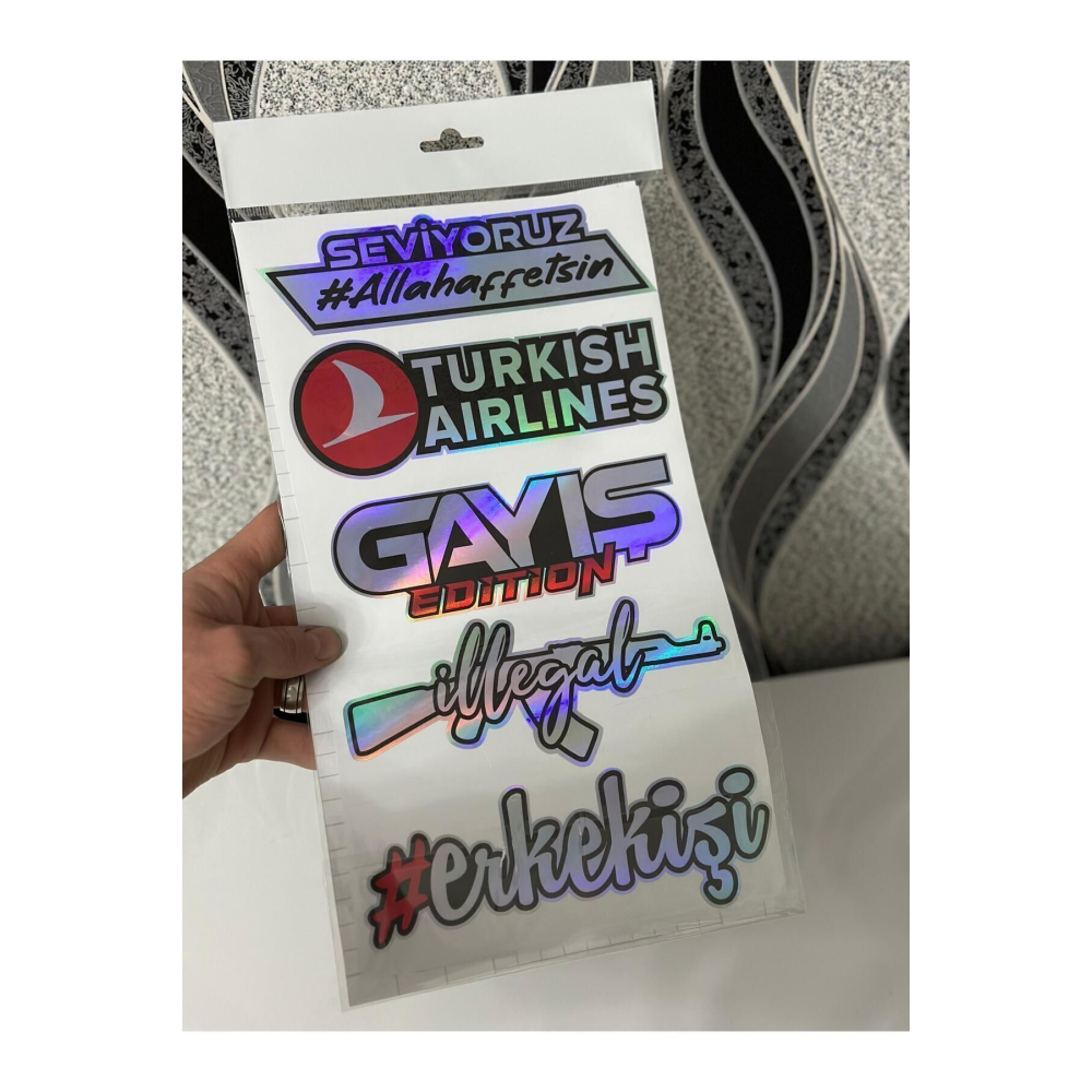 ARABA ARKA CAM YAZILARI HOLOGRAMLI YENİ MODEL