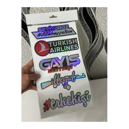 ARABA ARKA CAM YAZILARI HOLOGRAMLI YENİ MODEL