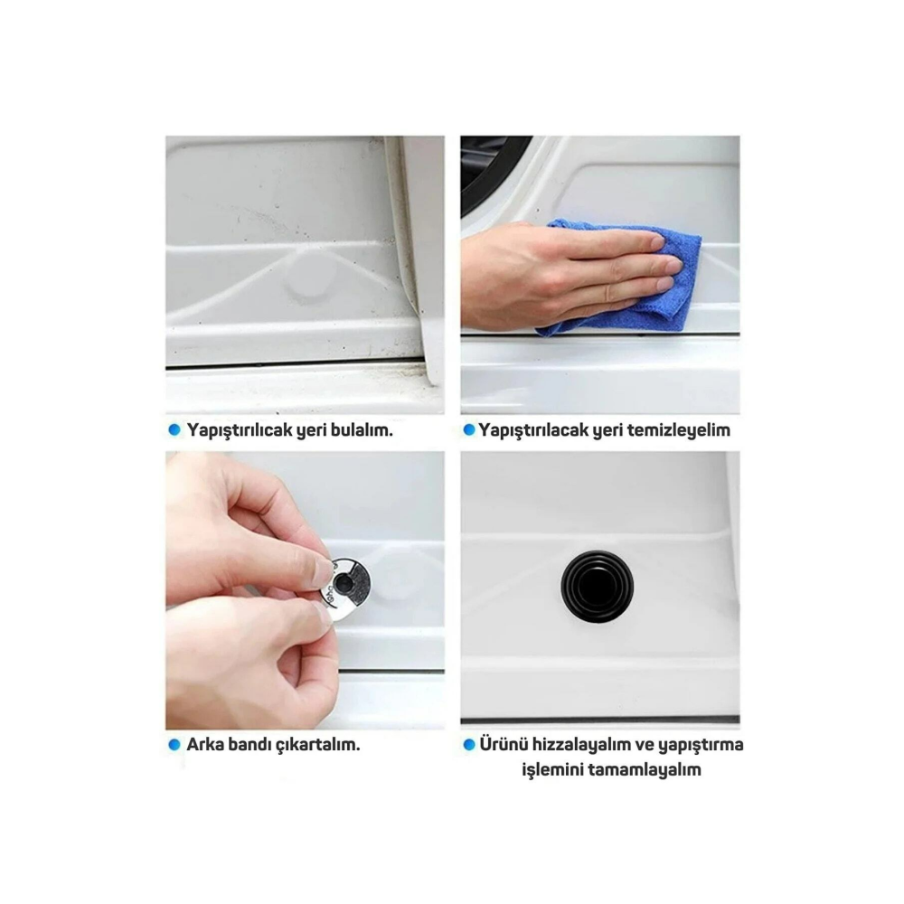 Araba Kapısı Darbe Ve Ses Emici Pad Seti Araç Kapısı Bagaj Kapağı Darbe Ve Ses Emici 10 Adet