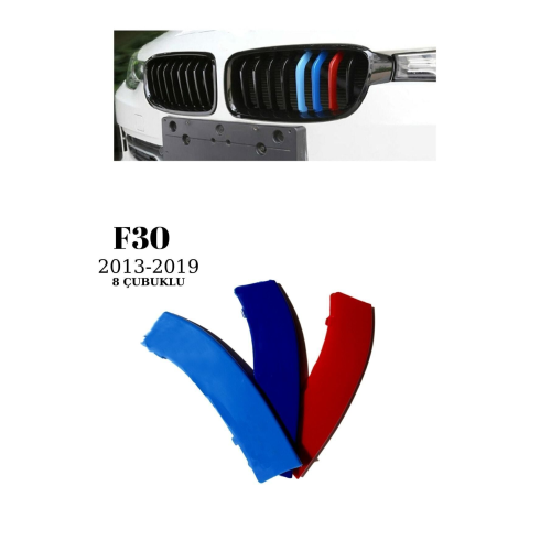 Bmw F30 2013-2019 Uyumlu 3 Renk M Stil Panjur Böbrek Şeridi