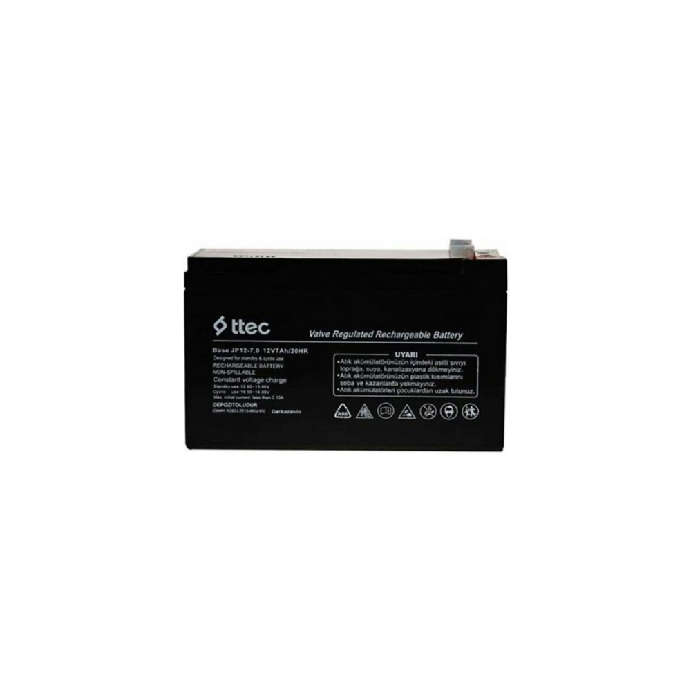 Ttec 12v 7ah- Bakımsız Kuru Akü 2023 Üretim 12 Volt 7 Amper Akü
