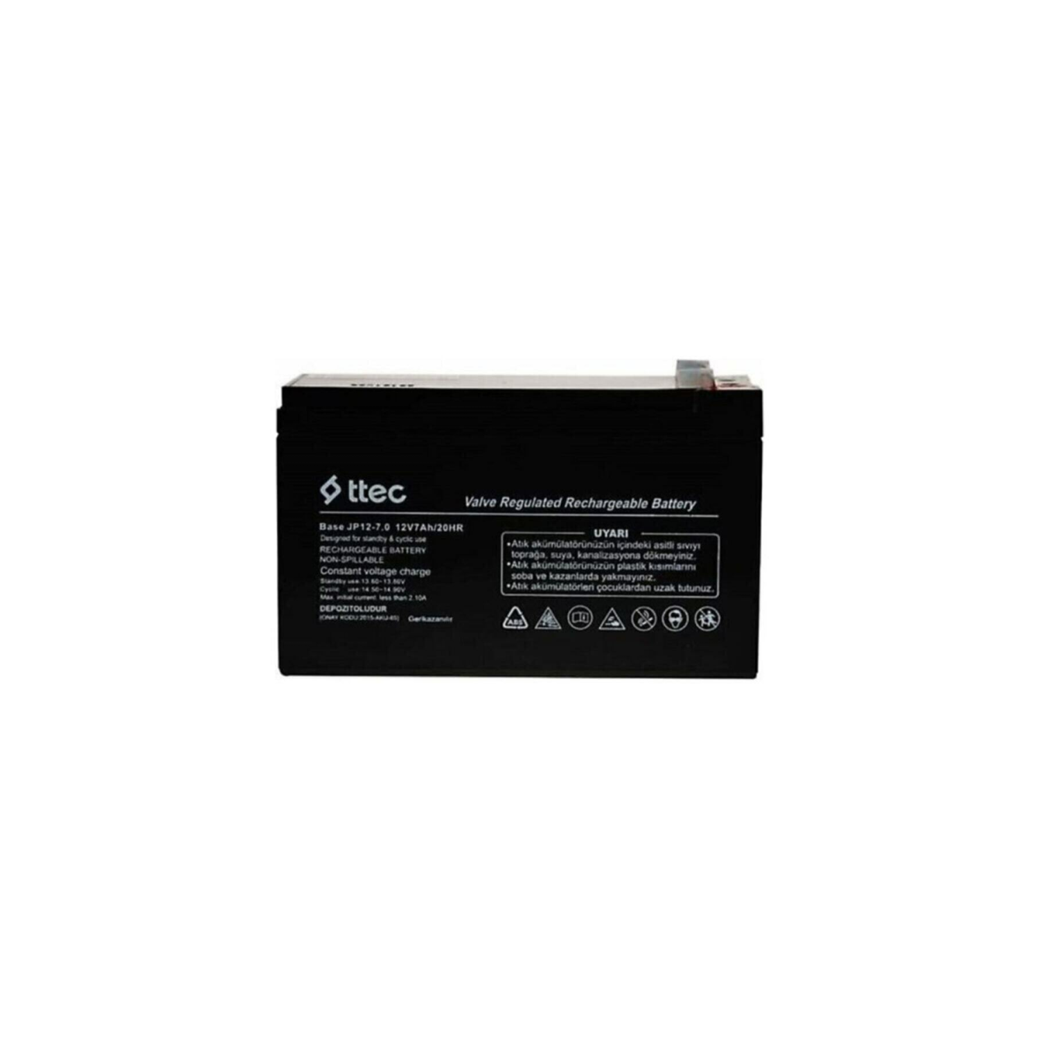 Ttec 12v 7ah- Bakımsız Kuru Akü 2023 Üretim 12 Volt 7 Amper Akü