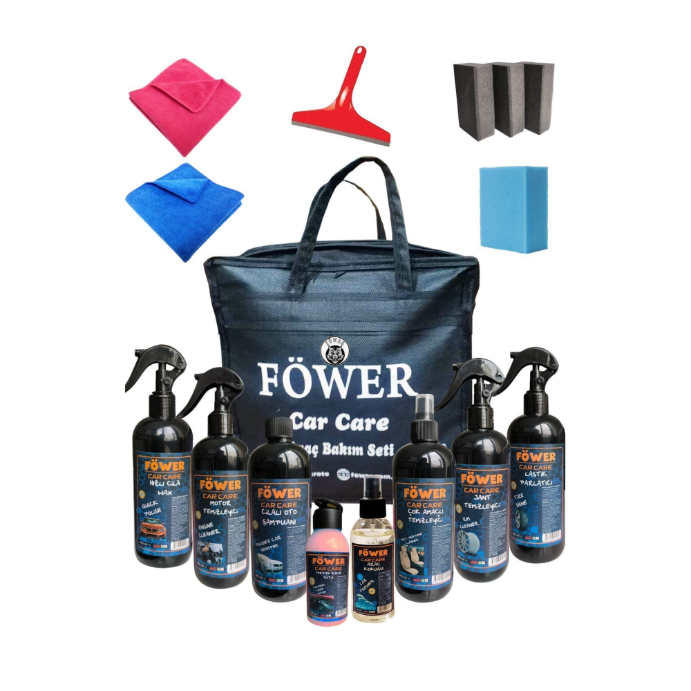 16'lı Oto Bakım Seti Çantalı Full Araba Yıkama Seti Araç Efsane Temizlik Seti Premium Quality