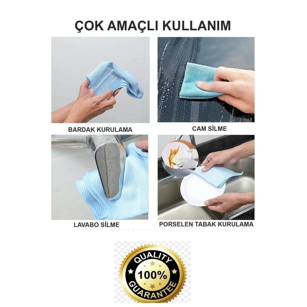 Mikrofiber Oto Cam Temizlik Bezi Baklava Desen Cam Bezi Toz Leke Bırakmaz 40x40 Cm