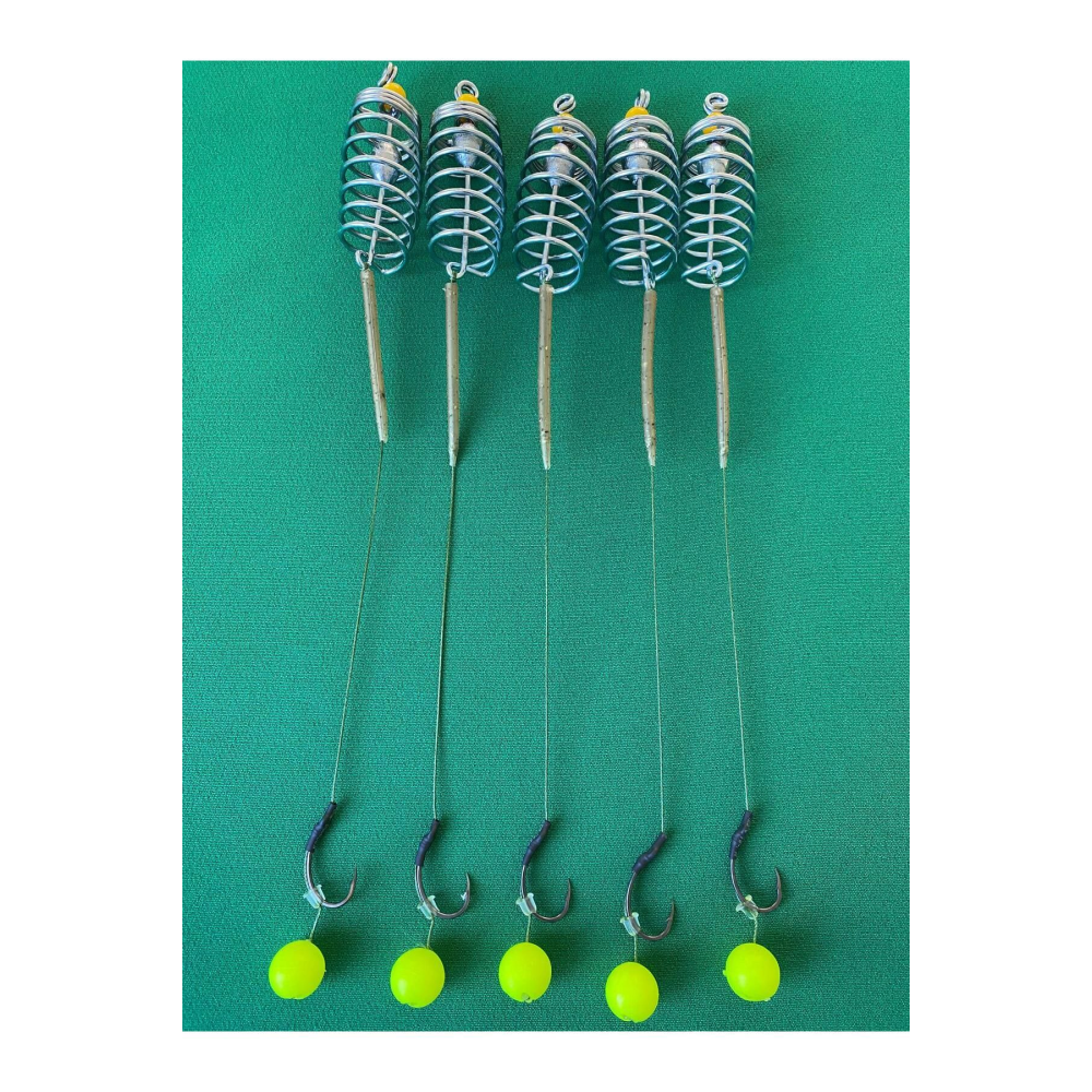 5 Adet Kurşun Yaylı Yüzen Özellikli Fosforlu yeşil top Sazan Rig Takımı