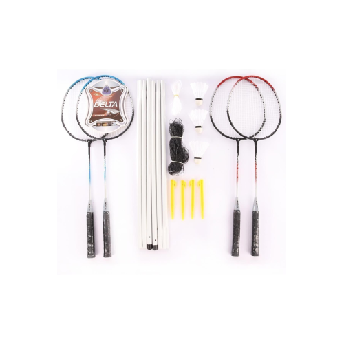 4 Adet Badminton Raketi Ve File Demir İle 3 Adet Badminton Topu Ve Deluxe Badminton Çantası