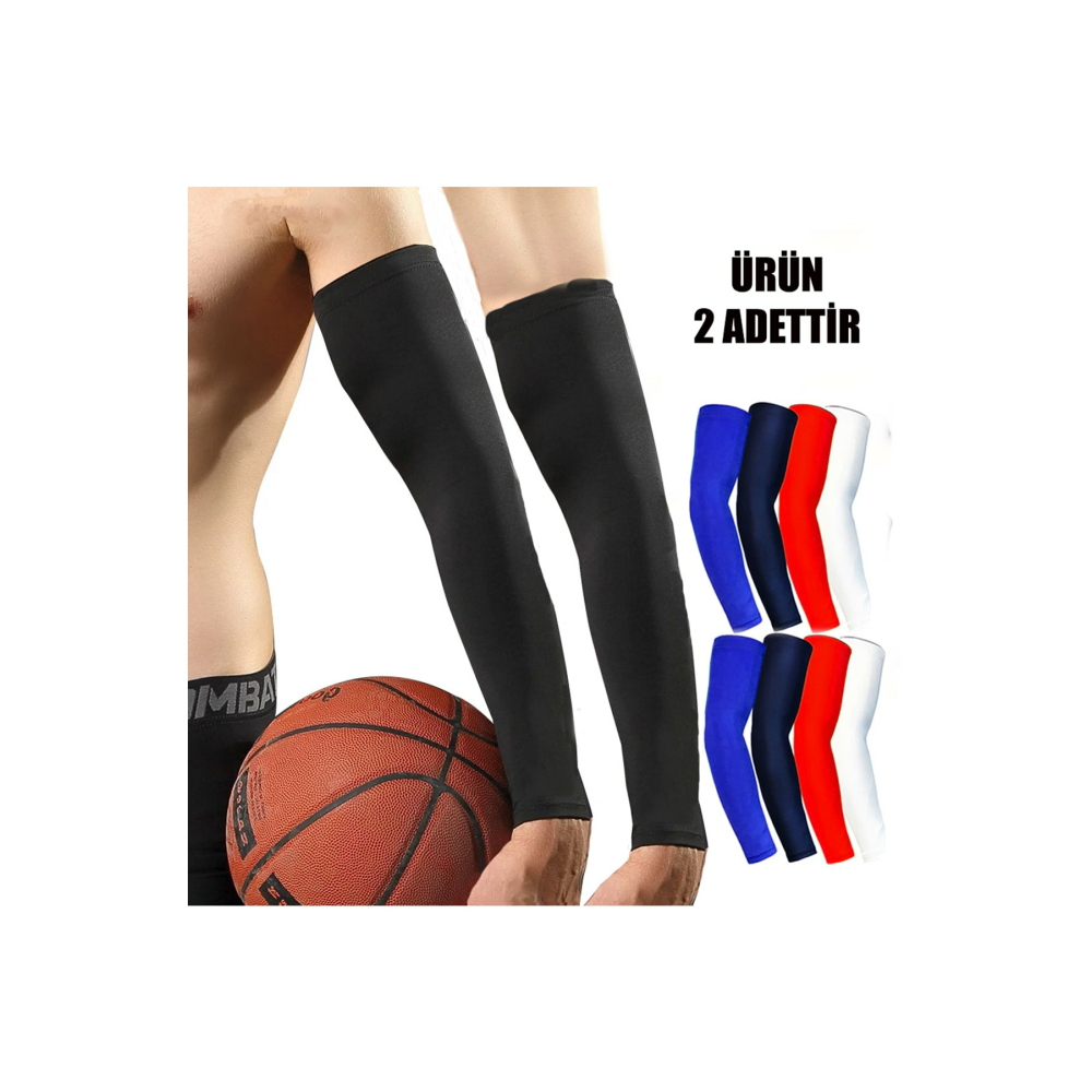 2 Adet Basketbol Kolluğu Voleybol Kolluğu Likralı Sporcu Kolluğu Tam Kol Çift Basketbol Kolluğu