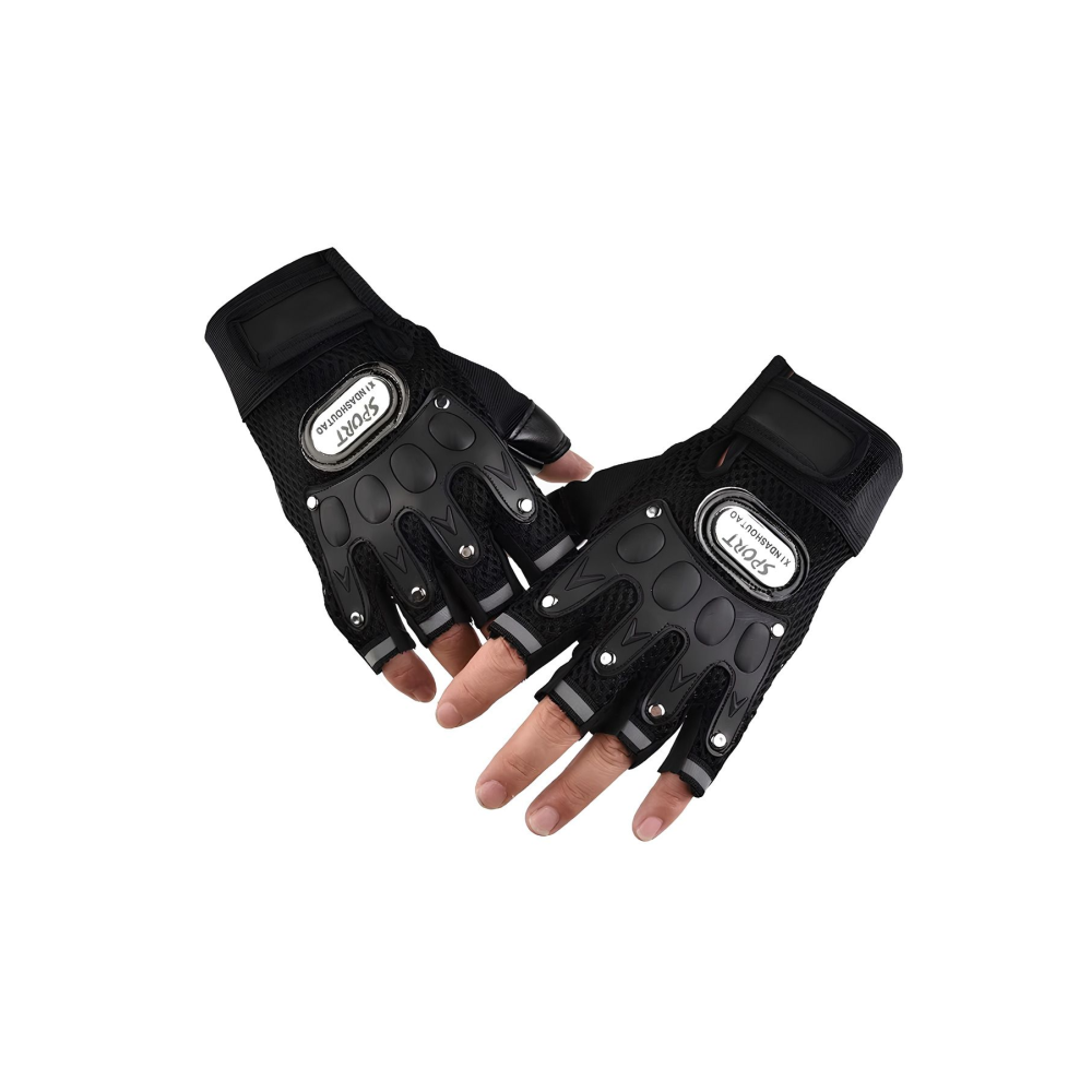 Fitness Body, Building Spor, Bisiklet Sürüş, Nefes Alan Kumaş Cırt Cırtlı Kaydırmaz Kemik Eldiveni