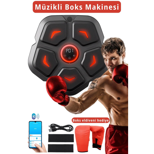 Akıllı Boks Eğitim Makinesi Müzikli Bluetooth Spor Aleti Fitness Egzersiz Cihazı