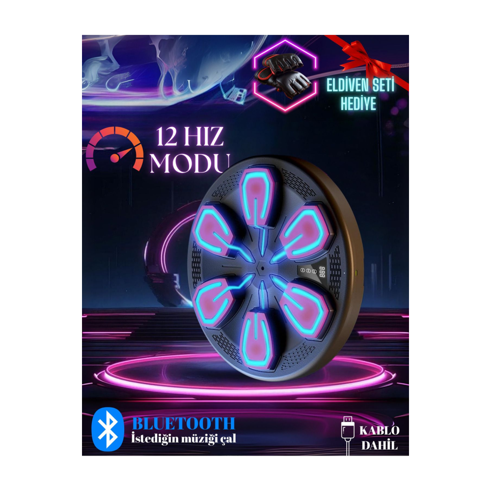 Boks Makinesi Akıllı Boks Standı Müzikli Eldivenli Yetişkin Çocuk Egzersiz Boks Spor Ekipmanı