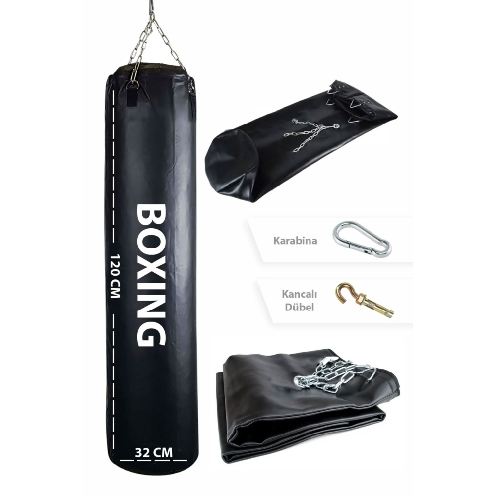 120x32 Cm Boş Kum Torbası Zincirli Ve Tavan Askı Aparatı