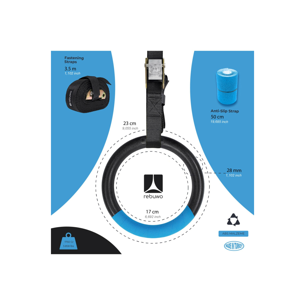 Jimnastik Halkası Gym Ring Barfiks Halkası Siyah