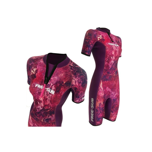 Dreams Purple 2mm Kadın Shorty Dalış Sörf Scuba Elbisesi Wetsuit Kıyafeti