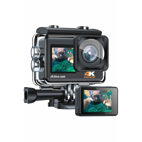 4K 24MP Su Altı Kamerası 40 m Su Geçirmez Aksiyon Kamerası Çift Ekranlı Wi-Fi EIS Aksiyon Kamerası