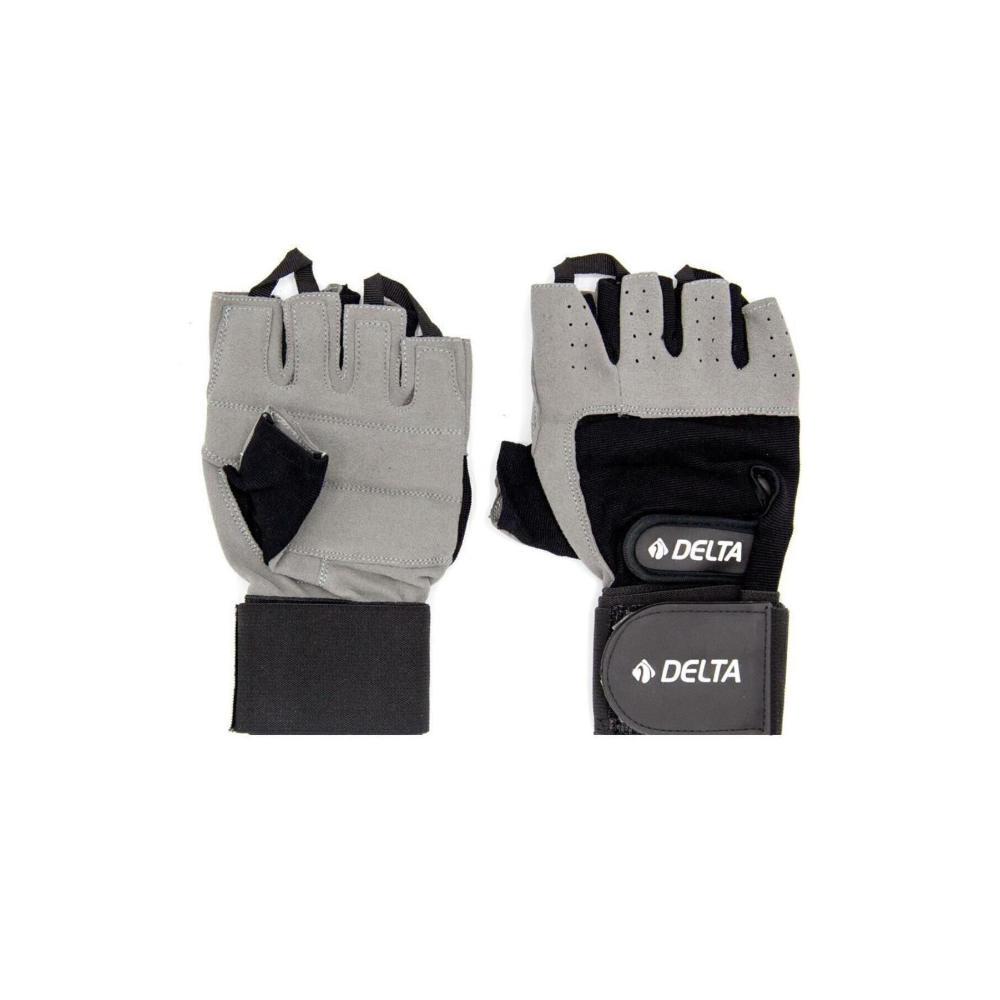 Uzun Bilek Bandajlı Gri Ağırlık Body Fitness Eldiveni - Wrist Wraps