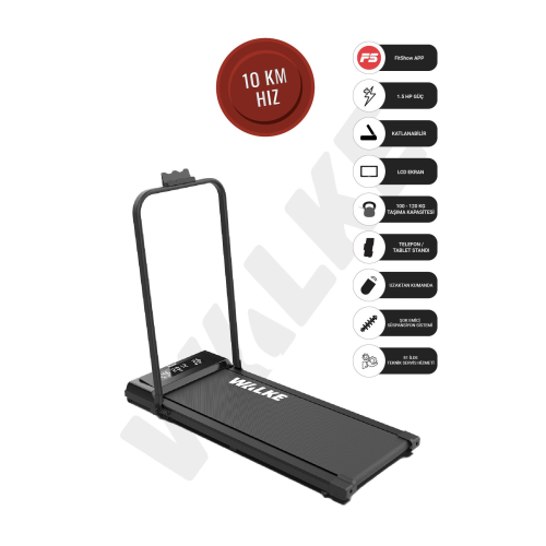 W-fit Bluetoothlu Uygulamalı Uzaktan Kumandalı Koşu Bandı 10 Km Hız ( Yenilenmiş Tasarım )