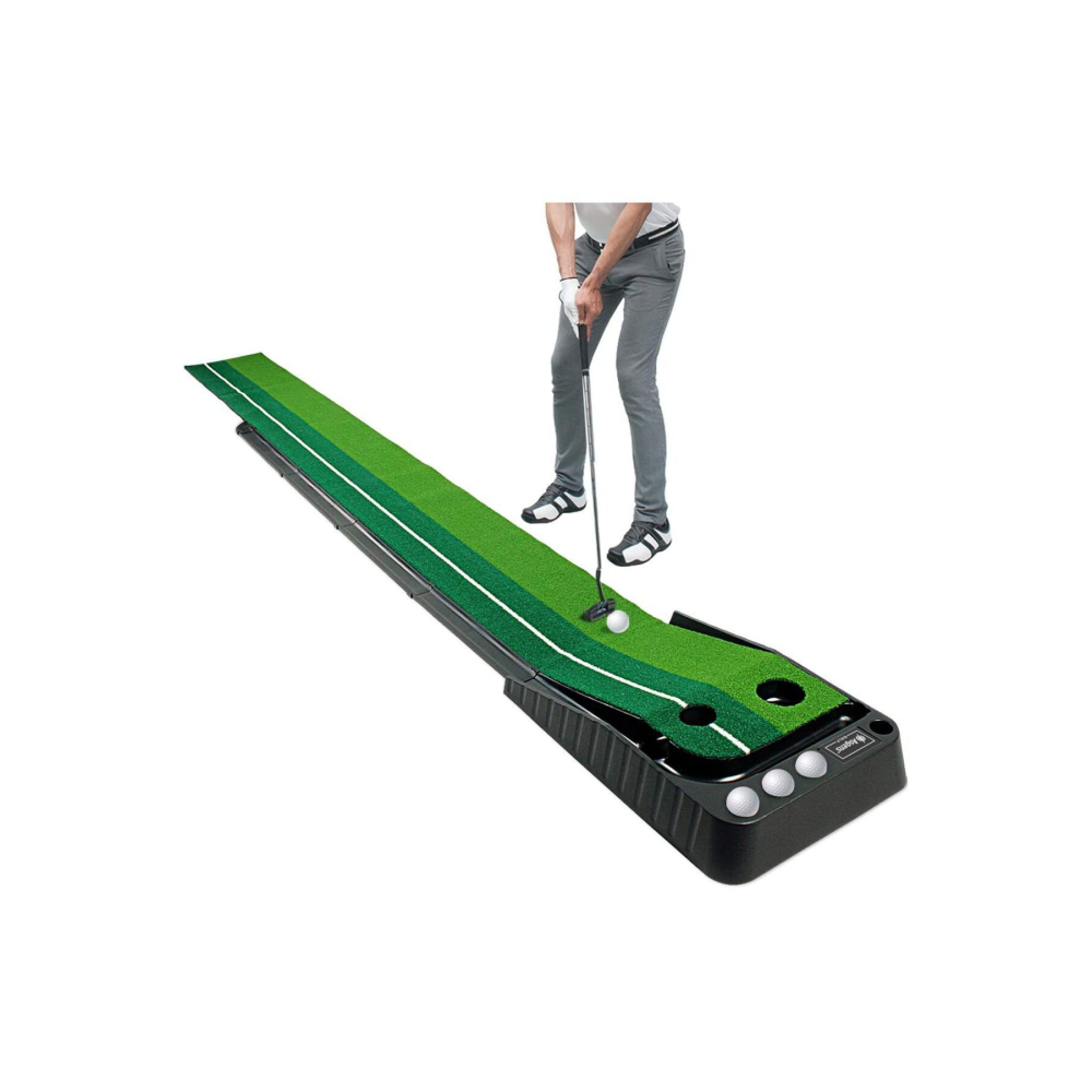 Golf Vuruş Antrenörü 3 Top , Top Kalınlaştırma Geri Dönüş Raylı, Otomatik Fonksiyonlu ,Çim Golf Matı