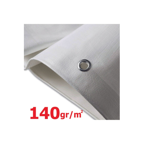 3x5 Metre 140 gr Kalın Lamineli Branda Çadır Kamp Matı Gölgelik Su Toz Geçirmez Beyaz Renk