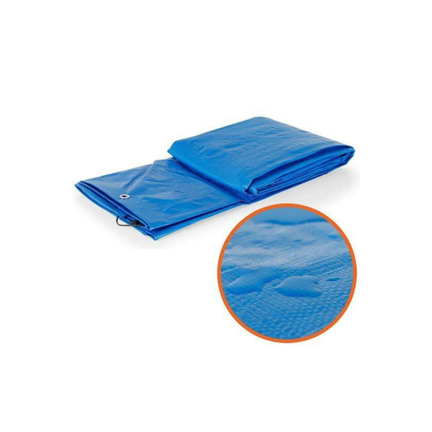 4x4 Metre Mavi Su Geçirmez Pullu Çadır Branda Tente Yağmurluk Gölgelik Mavi-beyaz