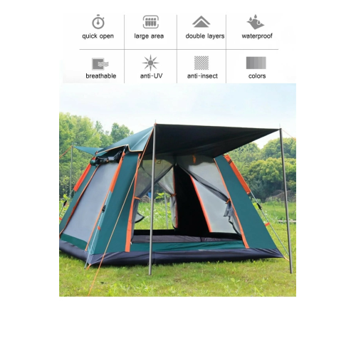 4 Kişilik Tam Otamatik Tenteli Kamp Çadırı Portatif Anti-uv Su Geçirmez Outdoor Plaj Piknik Çadırı